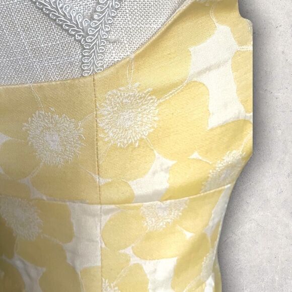 Cynthia Steffe | EUC Women’s Jacquard Yellow & Cream Floral Dress Size 4 - Picture 8 of 11